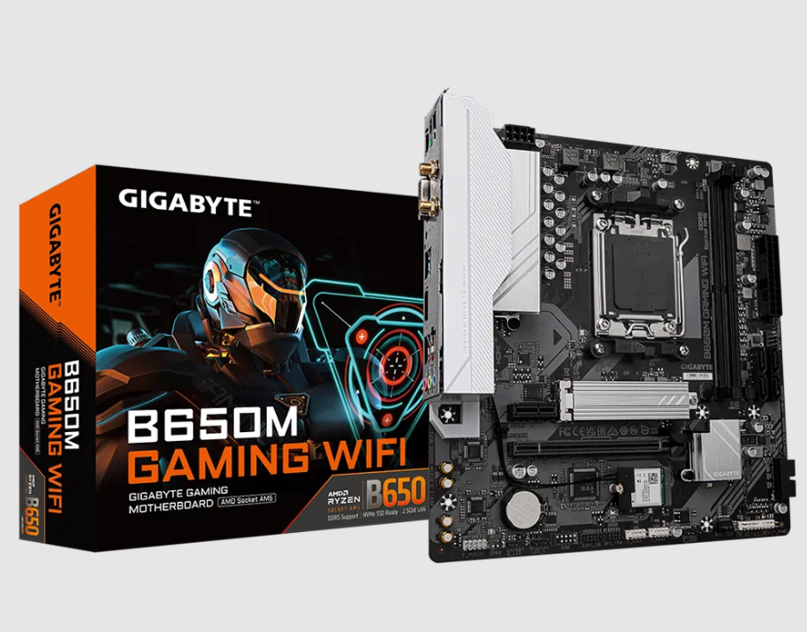  B650 m-ATX Motherboard: AM5 Socket For AMD Ryzen 7000/8000 Series Processors<BR>2x DDR5, 4x SATA 6Gb/s, PCIe 4.0, 1x M.2 Gen4, USB 3.2, 2.5GbE LAN, Wi-Fi AC + Bluetooth, Realtek 7.1 Audio, HDMI/VGA  